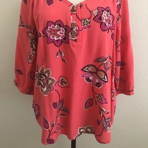Colorful coral blouse